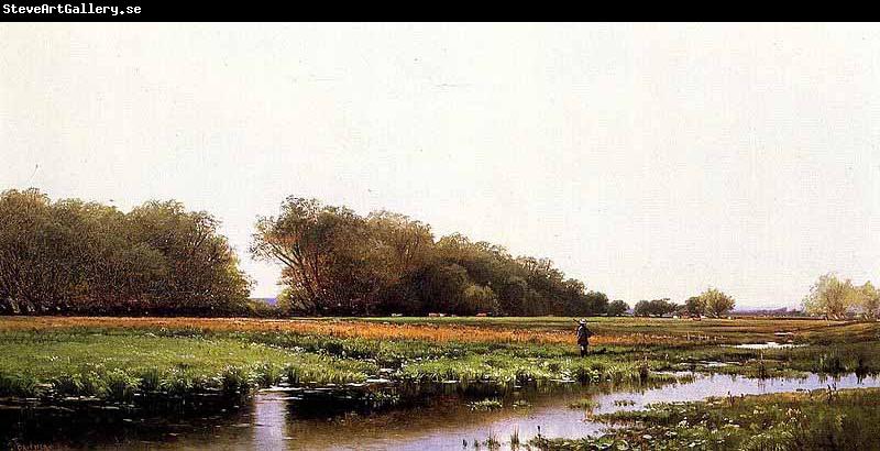 Alfred Thompson Bricher Hunter in the Meadows of Old Newburyport, Massachusetts